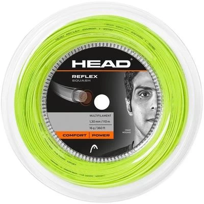 Head Reflex (1.10mm) 110m Squash String Reel - Yellow 1 Head Reflex (1.10mm) 110m Squash String Reel - Yellow