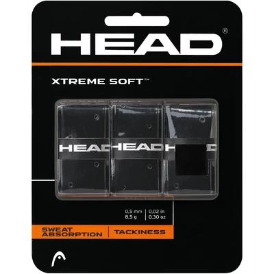 Head Xtreme Soft Overgrips (Pack Of 3) - Black 1 Head Xtreme Soft Overgrips (Pack Of 3) - Black
