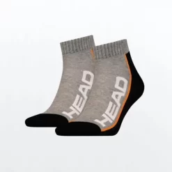 Head Performance Quarter Socks (2 Pairs) - Grey/Black