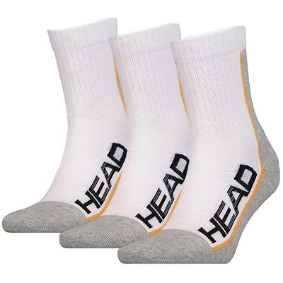 Head Performance Short Crew Socks (3 Pairs) - White/Grey 1 Head Performance Short Crew Socks (3 Pairs) - White/Grey