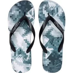 Head Printed Flip Flops - Black/Blue/White