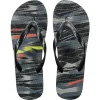 Head Printed Flip Flops - Black/Blue